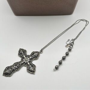 F.A.I.T.H. Filigree Elegant Silver Tone Cross Pendant Necklace